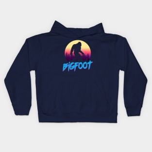 Bigfoot - Retro Aesthetic Tribute Design Kids Hoodie